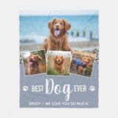 Best Dog Ever Modern Gray Photo Collage Fleece Deken (Voorkant)