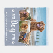 Best Dog Ever Modern Gray Photo Collage Fleece Deken (Voorkant (Horizontaal))