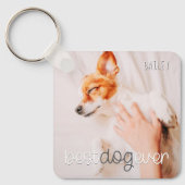 Best Dog Ever Modern Playful Simple Chic Pet Photo Sleutelhanger (Voorkant)