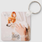 Best Dog Ever Modern Playful Simple Chic Pet Photo Sleutelhanger (Achterkant)