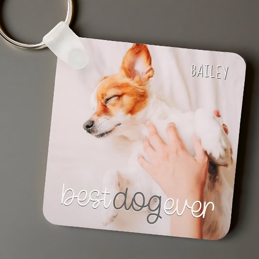 Best Dog Ever Modern Playful Simple Chic Pet Photo Sleutelhanger
