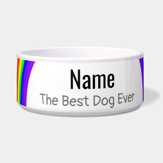 Best Dog Ever Rainbow Design Dog Bowl HAMbWG Voerbakje (Links)
