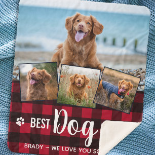 Best Dog Ever Red Buffalo Pset Photo Collage Sherpa Deken
