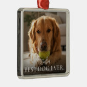 Best Dog Ever Your Pet Name And Photo  Metalen Ornament (Rechts)