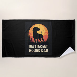 Best Dog Father Dad - Vintage Basset Hound T-Shirt Strandlaken