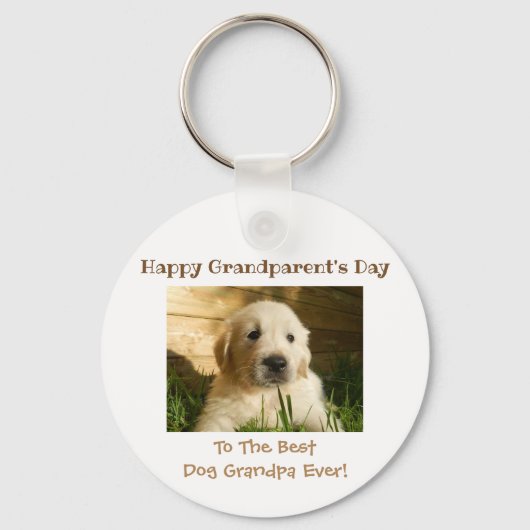 Best Dog Grandfather Foto van Happy Grandparent's  Sleutelhanger (Voorkant)