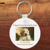 Best Dog Grandfather Foto van Happy Grandparent's  Sleutelhanger (Achterkant)