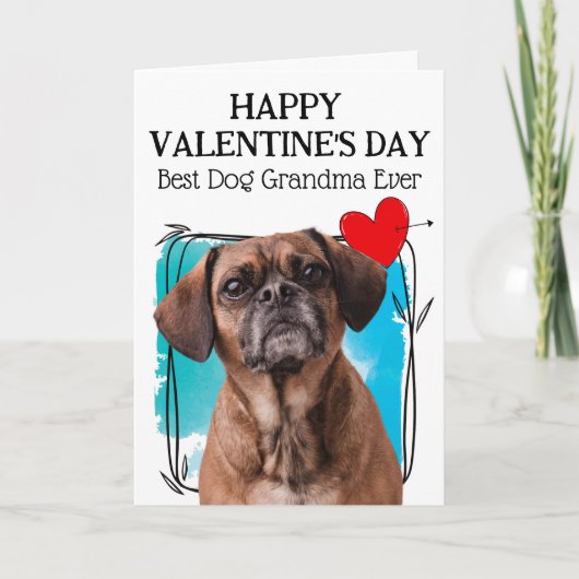 Best Dog Grandma Custom Valentijnsdag Feestdagen Kaart (Voorkant)