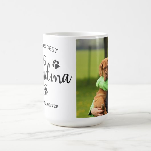 Best Dog Grandma Cute Personalized Pet Photo Koffiemok (Center)