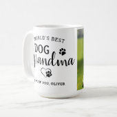 Best Dog Grandma Cute Personalized Pet Photo Koffiemok (Voorkant links)