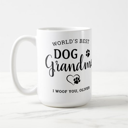 Best Dog Grandma Cute Personalized Pet Photo Koffiemok (Links)
