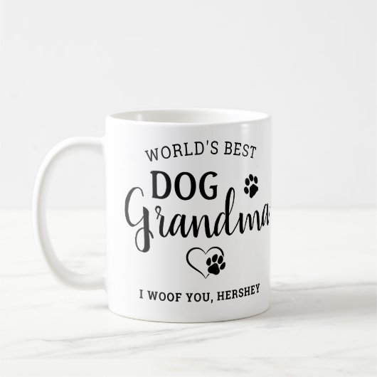 Best Dog Grandma Specialized Pet Photo ter wereld Koffiemok (Links)