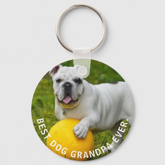 Best Dog Grandpa Ever Custom Photo Sleutelhanger (Voorkant)