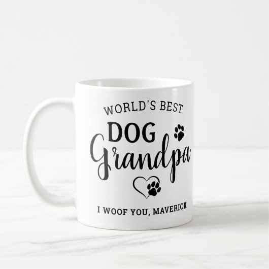Best Dog Grandpa Persoonlijke foto van het beste h Koffiemok (Links)