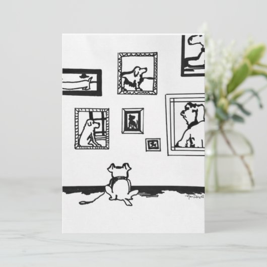 Best Dog Line Drawing by Willowcatdesigns Bedankkaart (Staand voorkant)