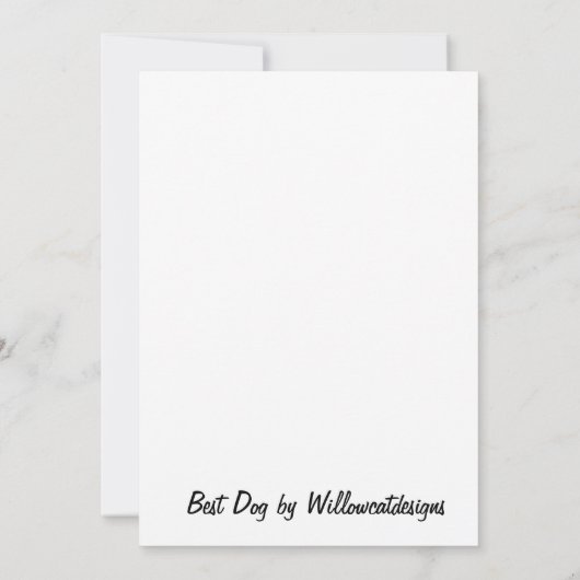 Best Dog Line Drawing by Willowcatdesigns Bedankkaart (Achterkant)