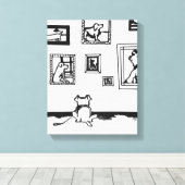 Best Dog Line Drawing by Willowcatdesigns Canvas Afdruk (Insitu (Houten vloer))