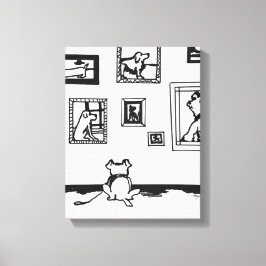 Best Dog Line Drawing by Willowcatdesigns Canvas Afdruk