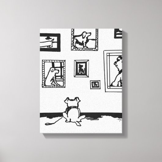 Best Dog Line Drawing by Willowcatdesigns Canvas Afdruk (Voorkant)