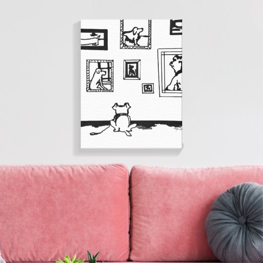 Best Dog Line Drawing by Willowcatdesigns Canvas Afdruk (Insitu (Woonkamer))