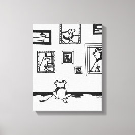 Best Dog Line Drawing by Willowcatdesigns Canvas Afdruk