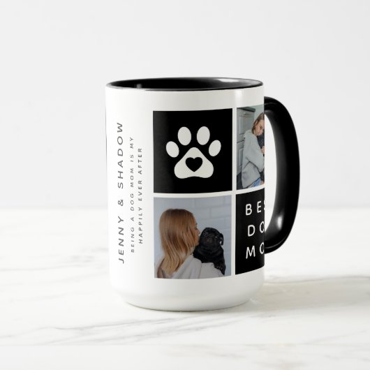 Best Dog Ma 4 x Photo Collage Grid Mok (Voorkant rechts)