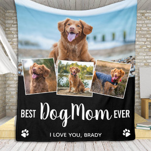 Best Dog Ma Black 4 Photo Collage Fleece Deken