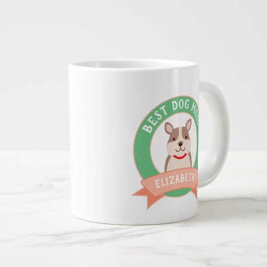 Best Dog Ma Ever Funny French Bulldog Puppy Dog Grote Koffiekop (Voorkant rechts)