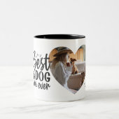 Best Dog Ma Ever Name Pet Foto Tweekleurige Koffiemok (Center)