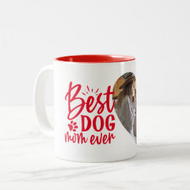 Best Dog Ma Ever Name Pet Photo Red Tweekleurige Koffiemok