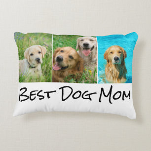 Best Dog Mam 3 Photo Collage Accent Pillow Kussen