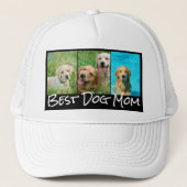 Best Dog Mam 3 Photo Collage Trucker Hat Trucker Pet (Voorkant)