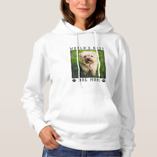 Best Dog Mam Black Paw Drukt Pet Foto Hoodie