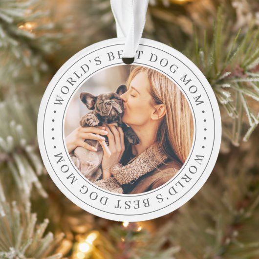 Best Dog Mam Classic Eenvoudige Foto Ornament (Boom)
