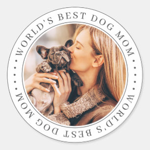Best Dog Mam Classic Eenvoudige Foto Ronde Sticker