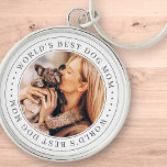 Best Dog Mam Classic Eenvoudige Foto Sleutelhanger<br><div class="desc">Dit eenvoudige en klassieke ontwerp is samengesteld uit serif typografie en voegt een douanefoto toe.</div>