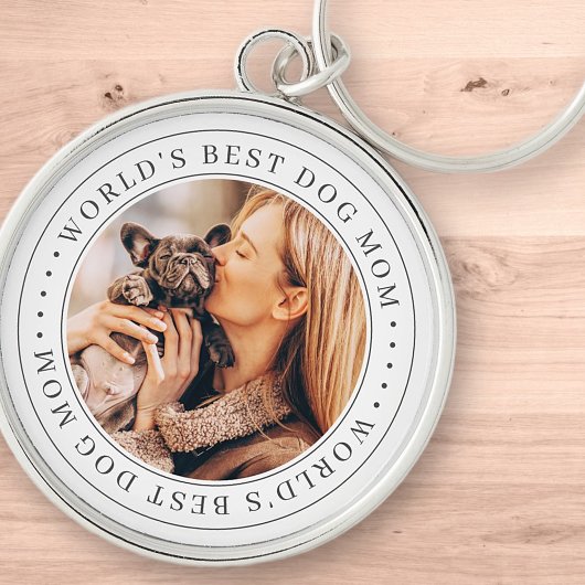 Best Dog Mam Classic Eenvoudige Foto Sleutelhanger