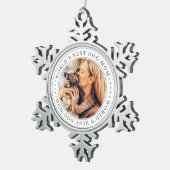 Best Dog Mam Classic Eenvoudige Foto Tin Sneeuwvlok Ornament (Rechts)