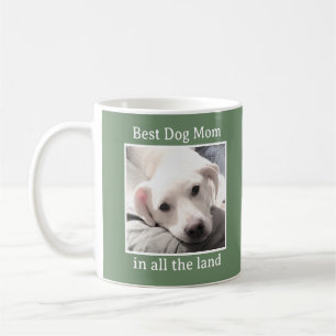 Best Dog Mam Cute Puppy Dog Green Heart Koffiemok