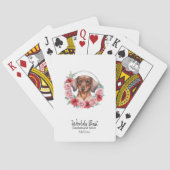 Best Dog Mam Dachshund Florals Custom Text ter wer Pokerkaarten (Achterkant)