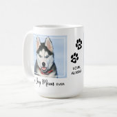 Best Dog Mam Ever Custom Pet Foto Koffiemok (Voorkant links)