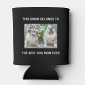 Best Dog Mam Ever Custom Photo Black Blikjeskoeler (Achterkant)