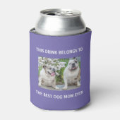 Best Dog Mam Ever Custom Photo Paars Blikjeskoeler (Blikje Voorkant)