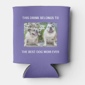 Best Dog Mam Ever Custom Photo Paars Blikjeskoeler (Voorkant)