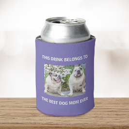 Best Dog Mam Ever Custom Photo Paars Blikjeskoeler