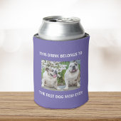 Best Dog Mam Ever Custom Photo Paars Blikjeskoeler