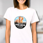 Best Dog Mam Ever Foto T-shirt<br><div class="desc">Gepersonaliseerde beste hondenmoeder ooit Shirt. Vier de trotse hondenmoeder in je leven met dit aangepaste T-shirt, speciaal voor haar ontworpen! Het ontwerp is voorzien van gedurfde, stijlvolle tekst met de tekst "Best Dog Mom Ever" omringd door een dun zwart cirkelvormig lijst voor een strakke, moderne look. Een klein hartaccent voegt...</div>
