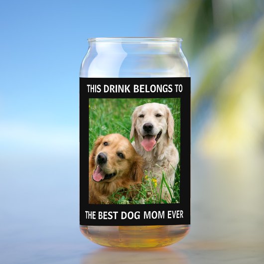 Best Dog Mam Ever Photo Black Blikvorm Glas