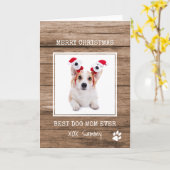 Best Dog Mam Ever Photo Merry Kerstmis Kaart (Gele Bloem)