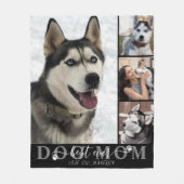 Best Dog Mam Ever Script Pakt 4 Foto zwart Fleece Deken (Voorkant)